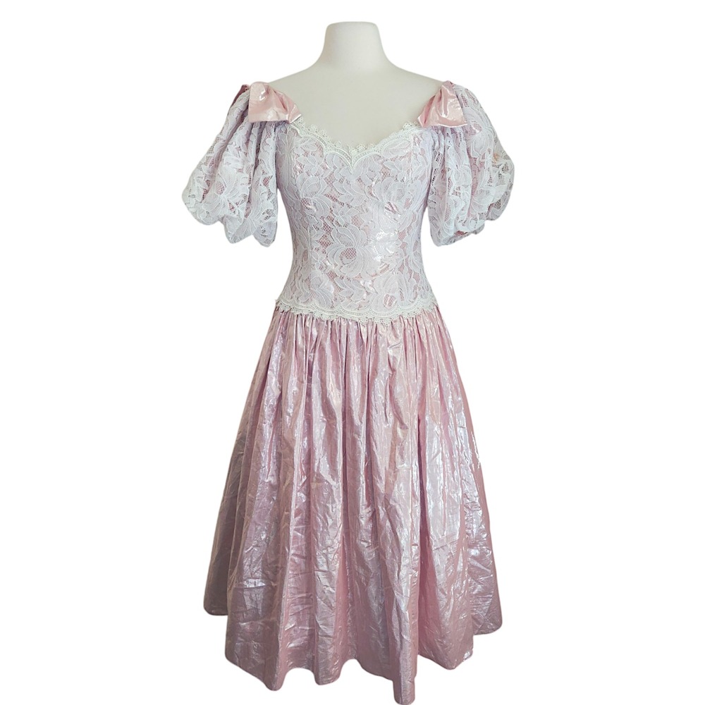 Vintage Scott McClintock Lace Dress Small Southern‎ Belle Wedding Princess Prom